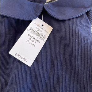 NWT Baby Gap 6-12 month navy onesie with Peter Pan collar